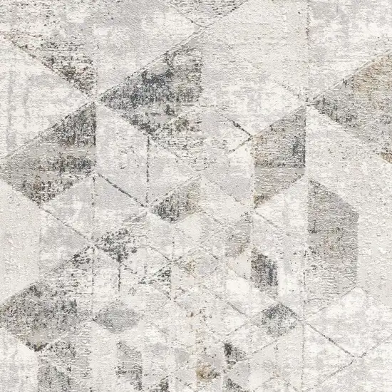 Gray and Ivory Abstract Power Loom Area Rug Photo 4