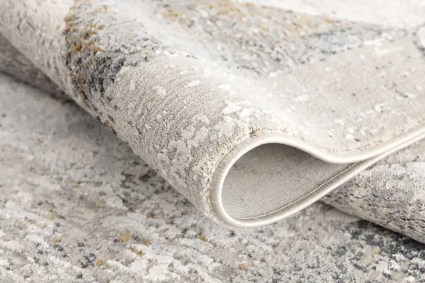 Gray And Ivory Geometric Area Rug Photo 8