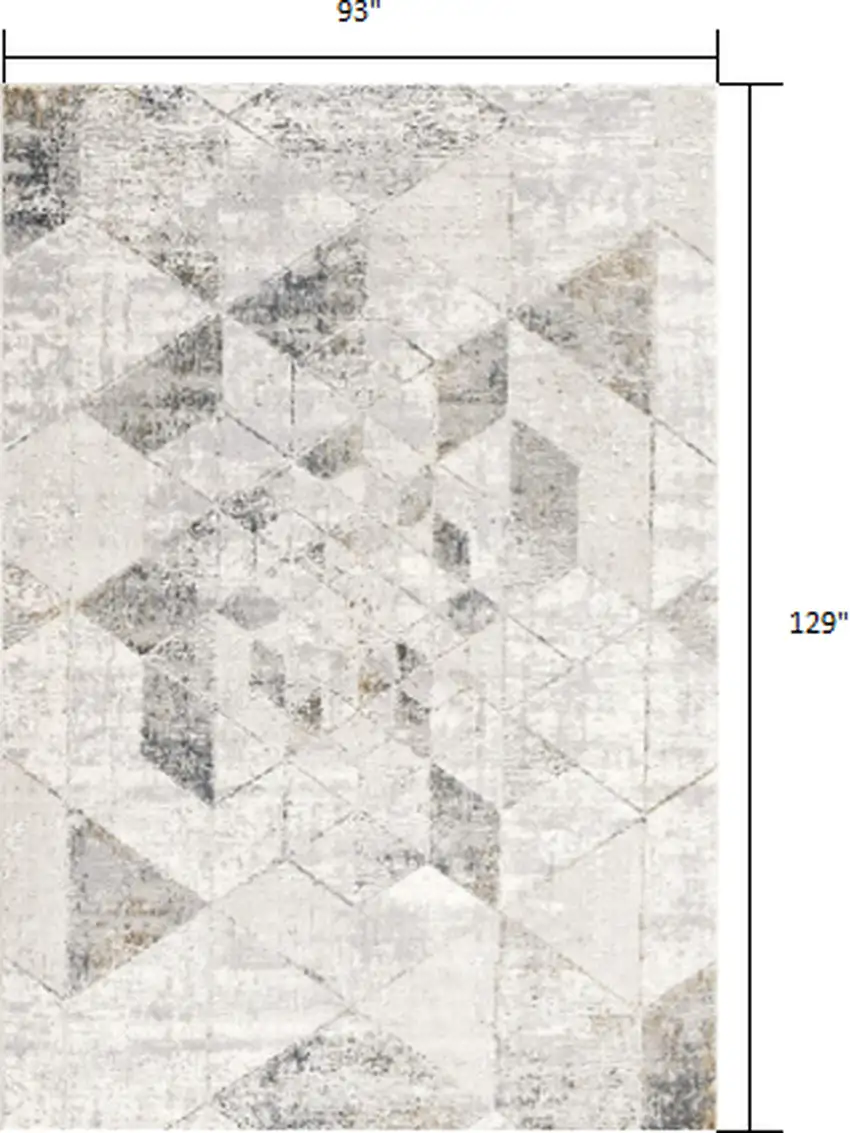 Gray And Ivory Geometric Area Rug Photo 5