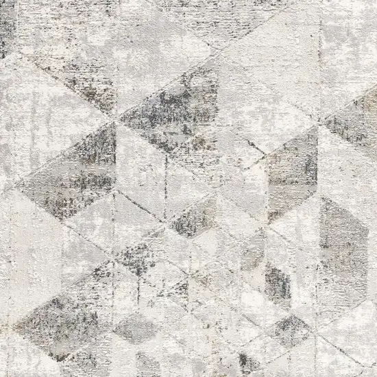 Gray and Ivory Abstract Power Loom Area Rug Photo 6