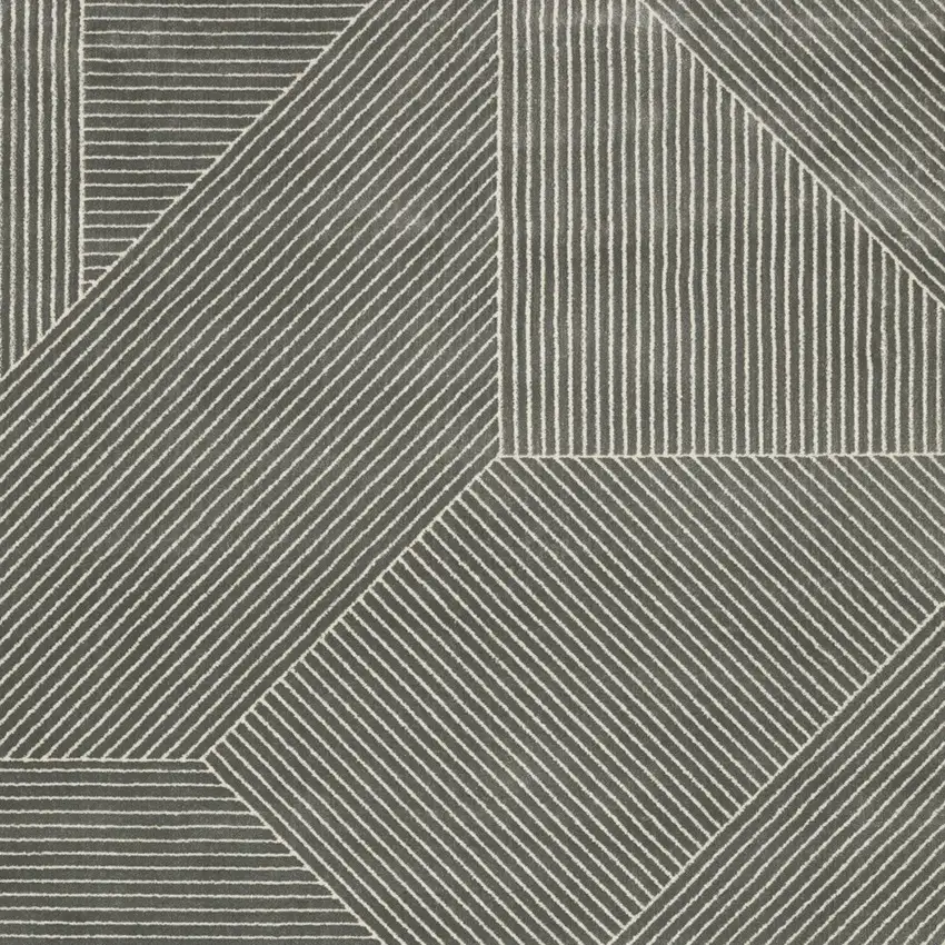 Gray And Ivory Geometric Area Rug Photo 7