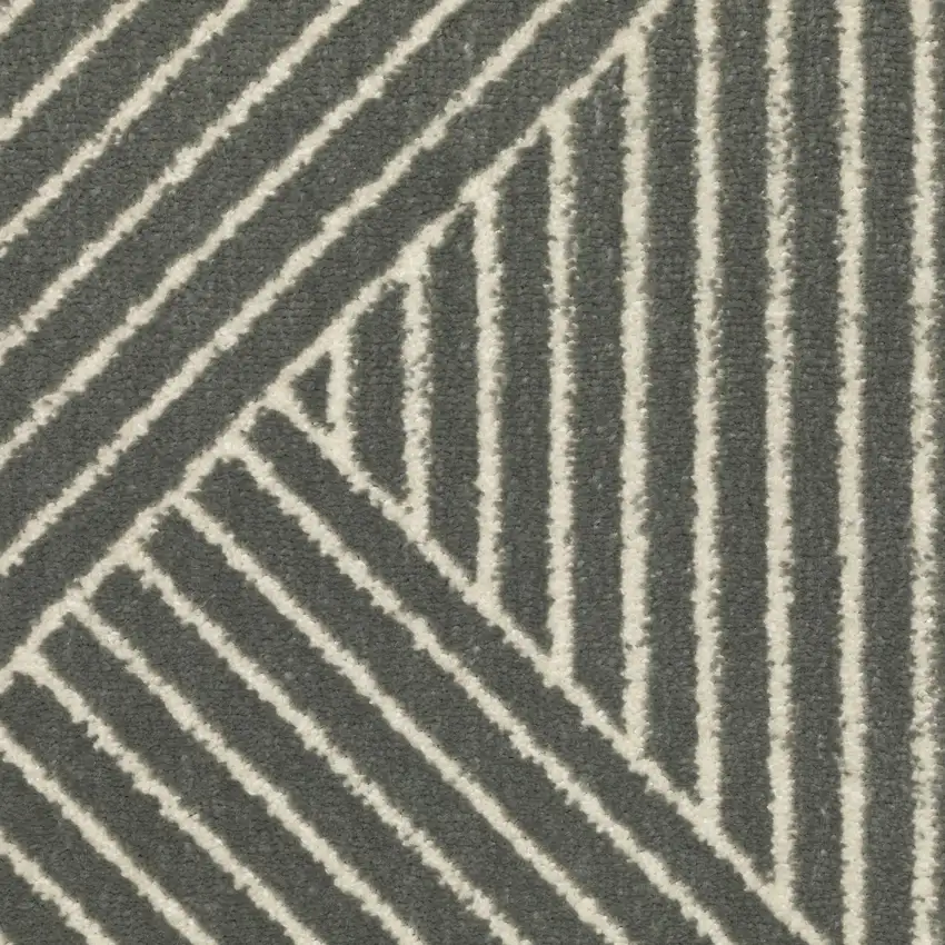 Gray And Ivory Geometric Area Rug Photo 5