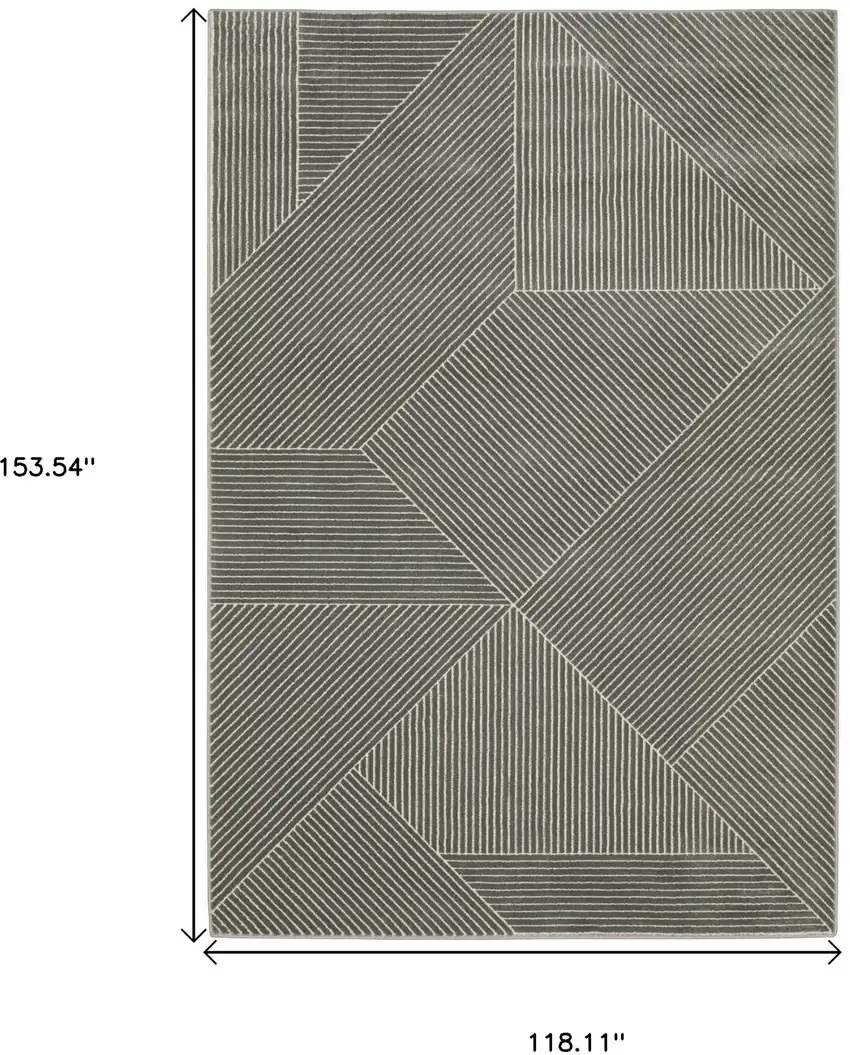 Gray And Ivory Geometric Area Rug Photo 3