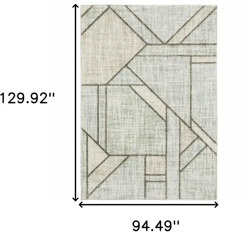 Gray And Ivory Geometric Power Loom Area Rug Photo 3