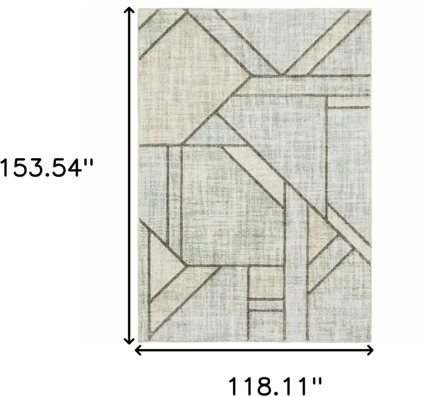 Gray And Ivory Geometric Power Loom Area Rug Photo 3