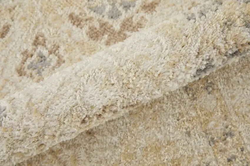 Gray And Ivory Geometric Power Loom Distressed Area Rug Photo 9