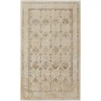 Photo of Gray And Ivory Geometric Power Loom Distressed Area Rug