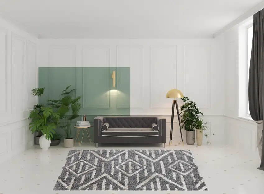 Gray And Ivory Geometric Power Loom Stain Resistant Area Rug Photo 2