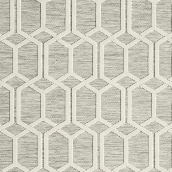 Gray And Ivory Indoor Outdoor Area Rug Photo 4