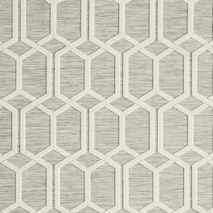 Gray And Ivory Indoor Outdoor Area Rug Photo 4