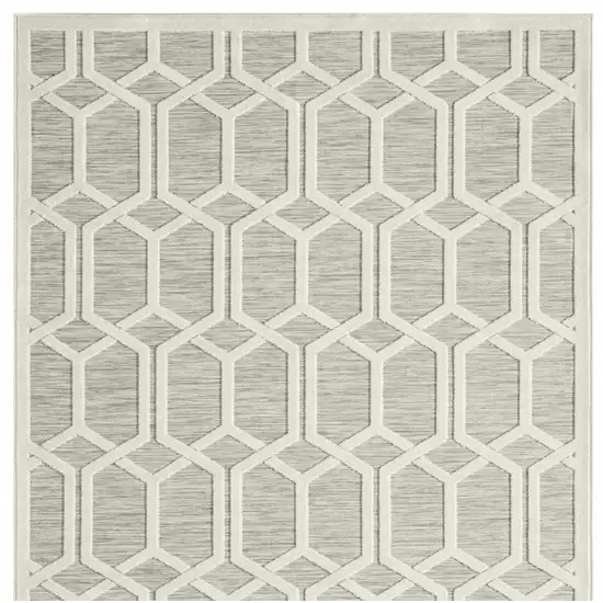 Gray And Ivory Indoor Outdoor Area Rug Photo 6