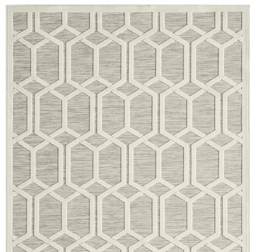 Gray And Ivory Indoor Outdoor Area Rug Photo 6