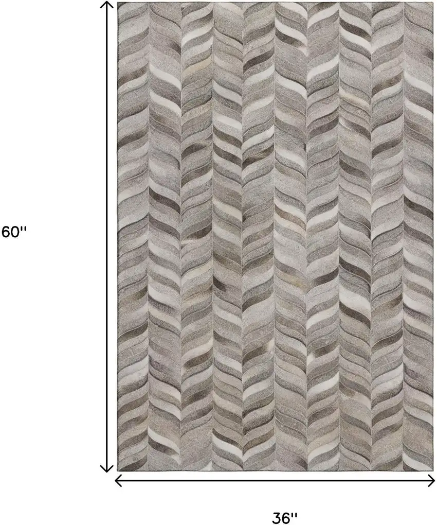 Gray And Ivory Geometric Washable Area Rug With UV Protection Photo 3