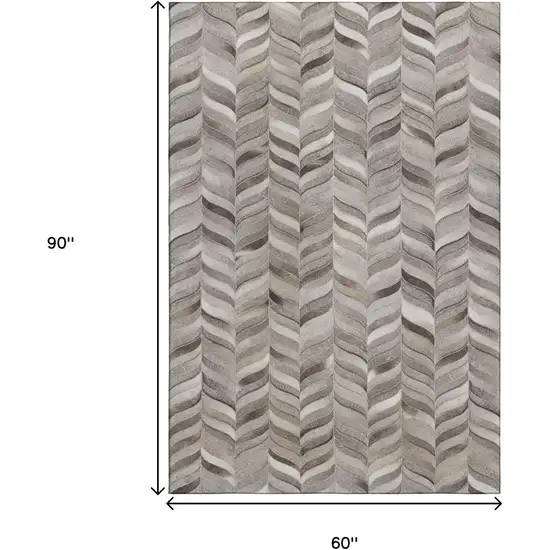 Gray And Ivory Geometric Washable Area Rug With UV Protection Photo 3