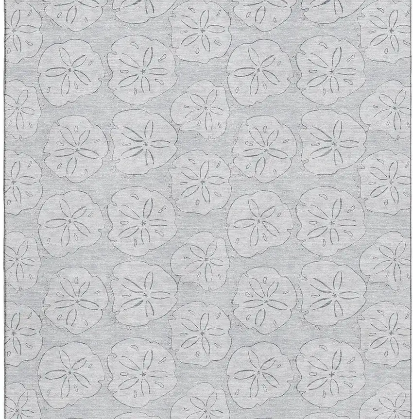 Gray And Ivory Geometric Washable Area Rug With UV Protection Photo 4