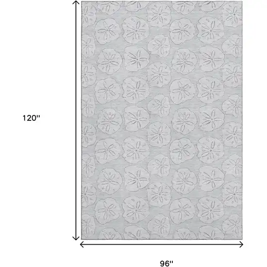 Gray And Ivory Geometric Washable Area Rug With UV Protection Photo 3