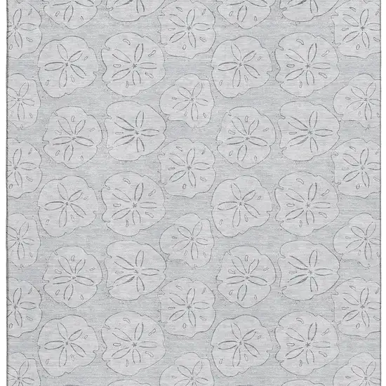 Gray And Ivory Geometric Washable Area Rug With UV Protection Photo 4