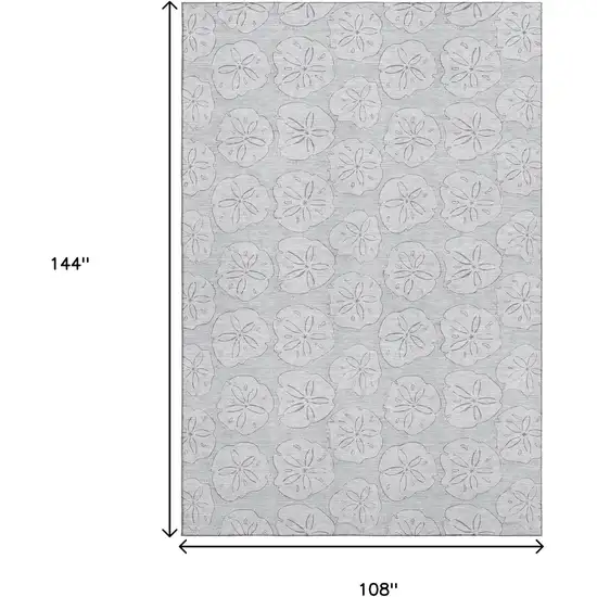Gray And Ivory Geometric Washable Area Rug With UV Protection Photo 3