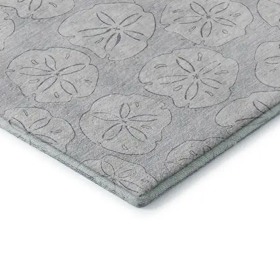 Gray And Ivory Geometric Washable Area Rug With UV Protection Photo 7