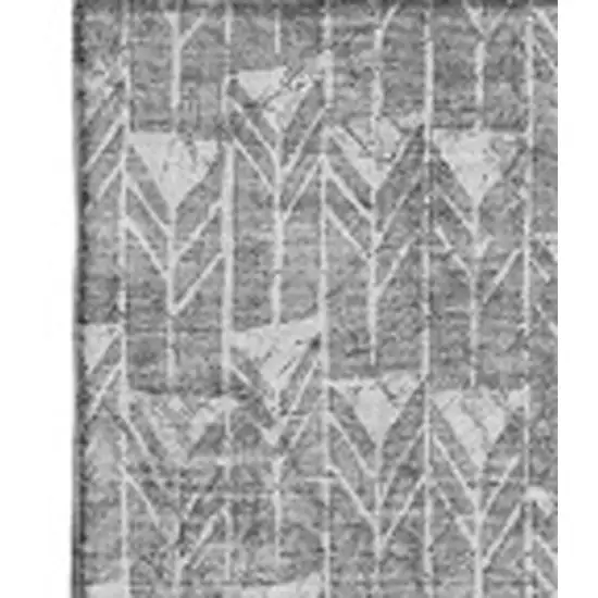 Gray And Ivory Geometric Washable Area Rug With UV Protection Photo 3