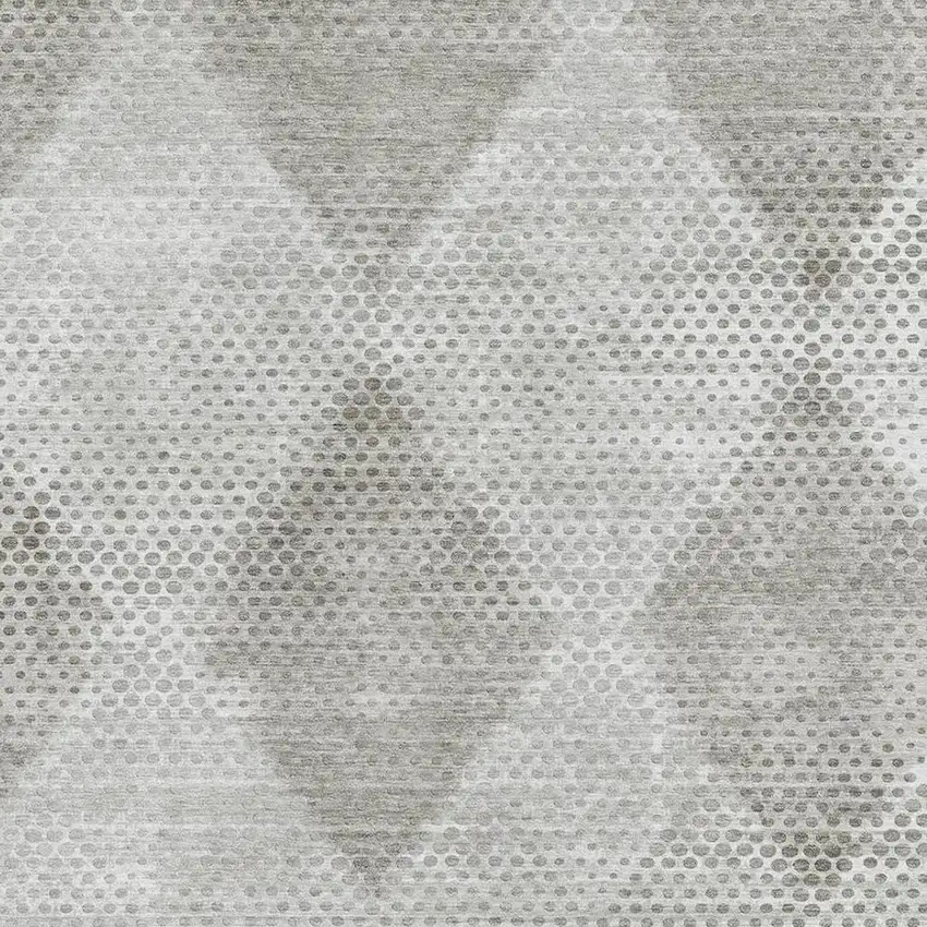 Gray And Ivory Geometric Washable Area Rug With UV Protection Photo 3