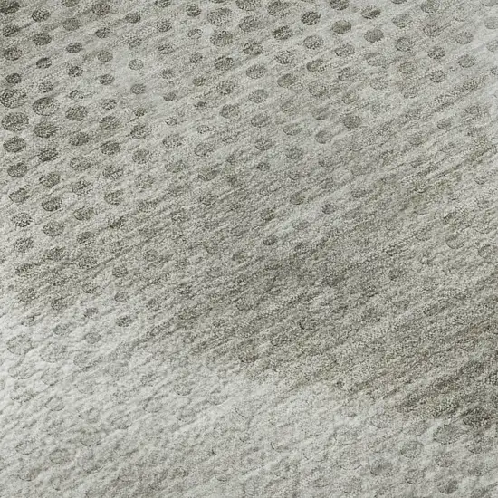 Gray And Ivory Geometric Washable Area Rug With UV Protection Photo 9