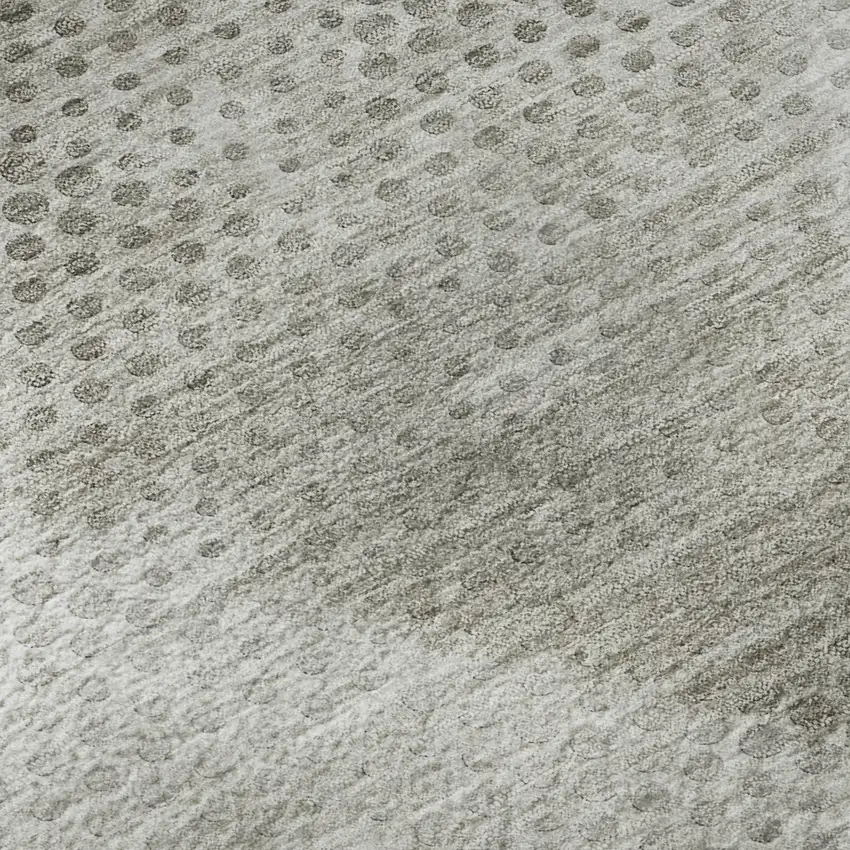 Gray And Ivory Geometric Washable Area Rug With UV Protection Photo 9