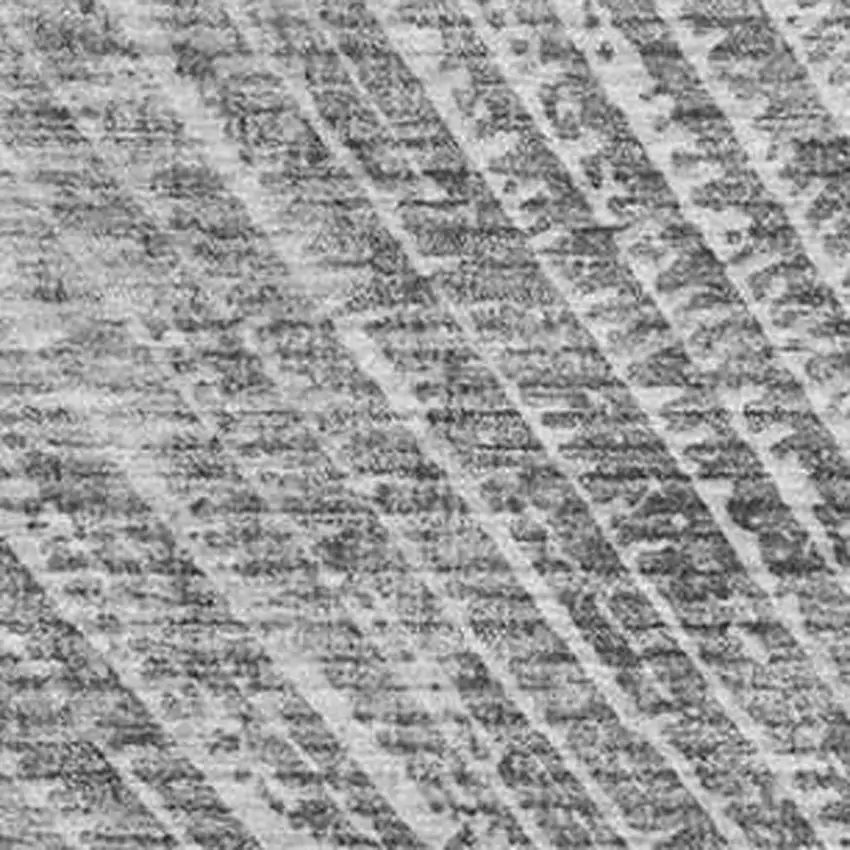 Gray And Ivory Geometric Washable Area Rug With UV Protection Photo 3