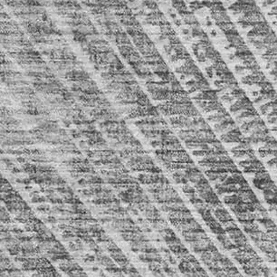 Gray And Ivory Geometric Washable Area Rug With UV Protection Photo 3