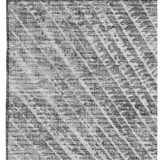 Gray And Ivory Geometric Washable Area Rug With UV Protection Photo 4