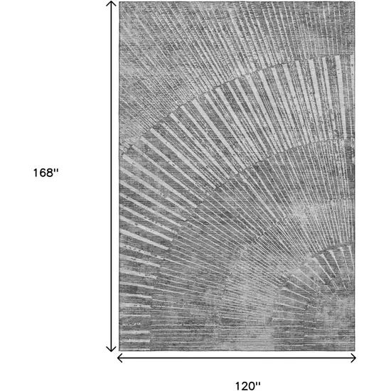 Gray And Ivory Geometric Washable Area Rug With UV Protection Photo 3