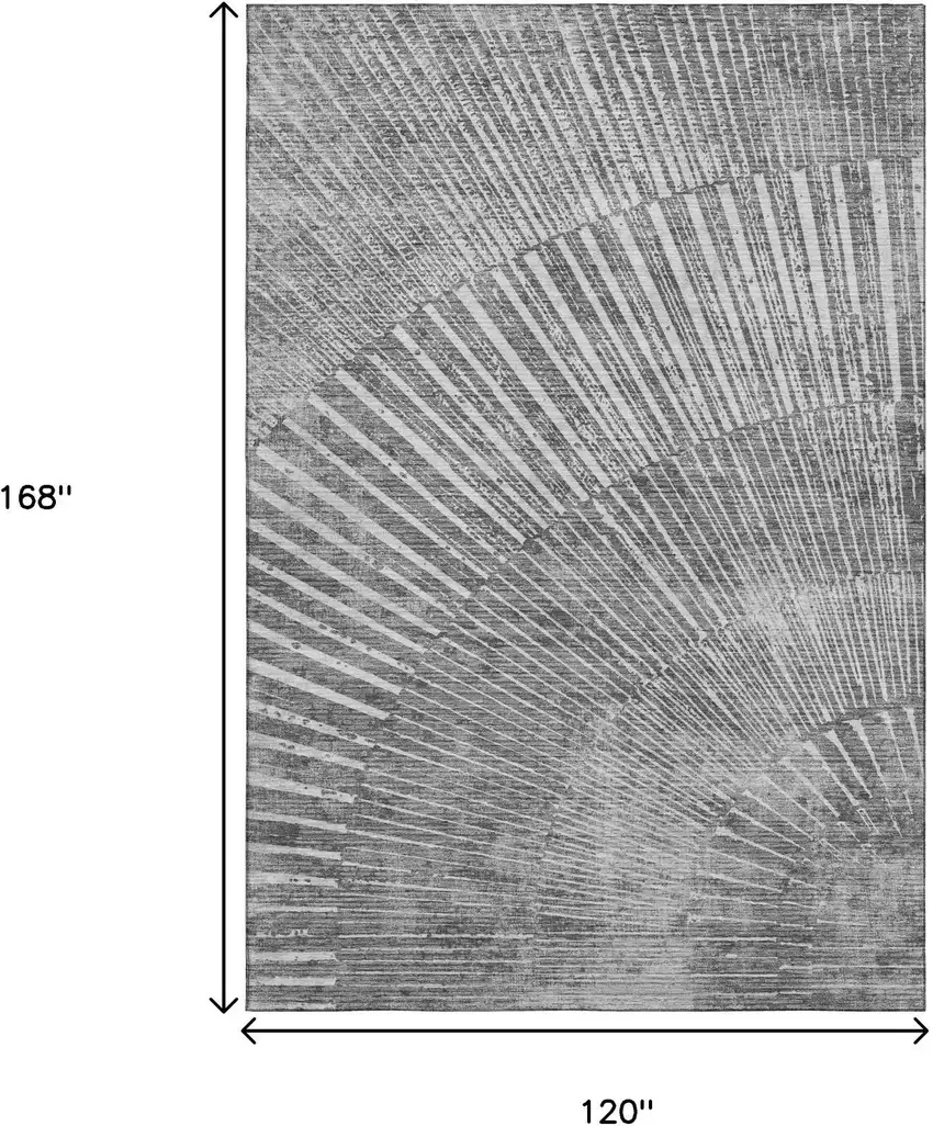 Gray And Ivory Geometric Washable Area Rug With UV Protection Photo 3