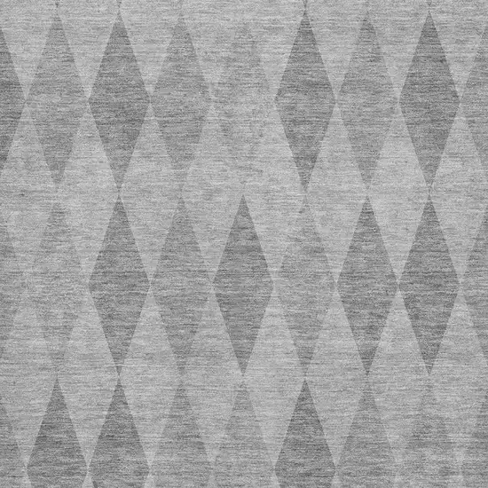 Gray And Ivory Geometric Washable Area Rug With UV Protection Photo 2
