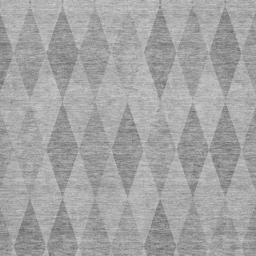 Gray And Ivory Geometric Washable Area Rug With UV Protection Photo 2