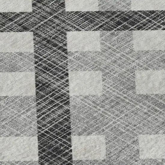 Gray And Ivory Geometric Washable Area Rug With UV Protection Photo 2