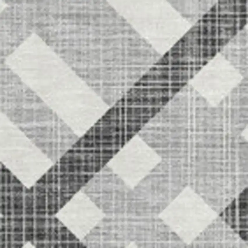 Gray And Ivory Geometric Washable Area Rug With UV Protection Photo 2