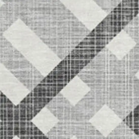 Gray And Ivory Geometric Washable Area Rug With UV Protection Photo 5