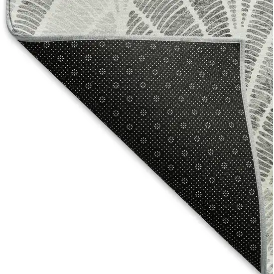 Gray And Ivory Geometric Washable Area Rug With UV Protection Photo 7