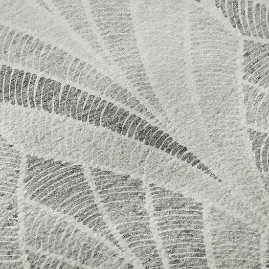 Gray And Ivory Geometric Washable Area Rug With UV Protection Photo 9