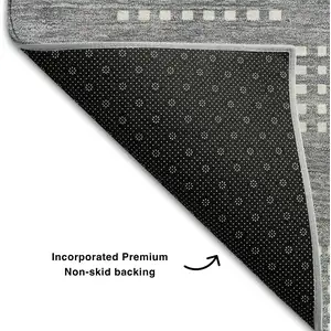 Photo of Gray And Ivory Geometric Washable Area Rug With UV Protection