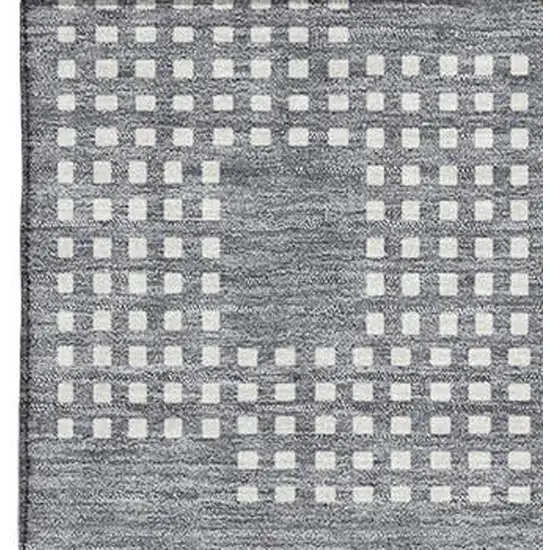 Gray And Ivory Geometric Washable Area Rug With UV Protection Photo 4