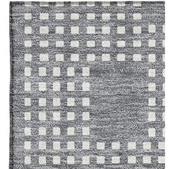 Gray And Ivory Geometric Washable Area Rug With UV Protection Photo 3