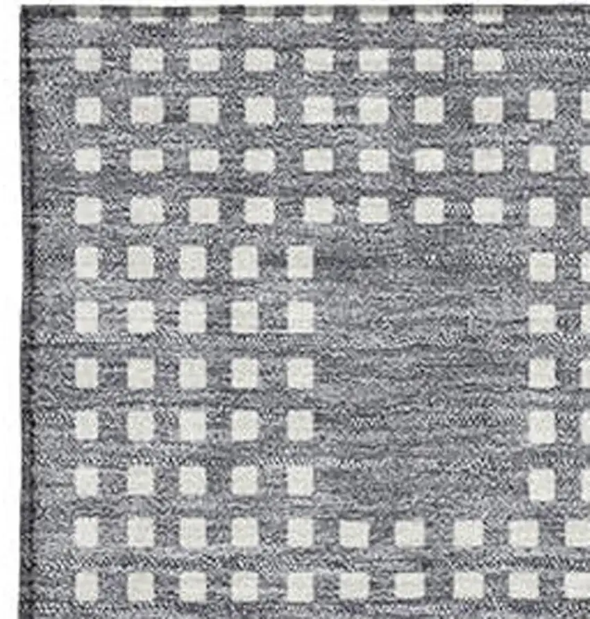 Gray And Ivory Geometric Washable Area Rug With UV Protection Photo 3