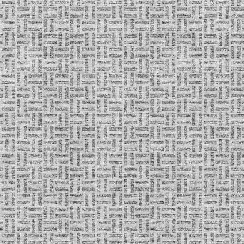 Gray And Ivory Geometric Washable Area Rug With UV Protection Photo 3