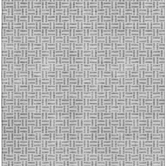 Gray And Ivory Geometric Washable Area Rug With UV Protection Photo 4