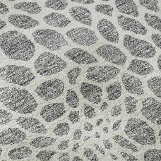 Gray And Ivory Geometric Washable Area Rug With UV Protection Photo 9