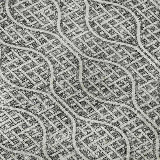 Gray And Ivory Geometric Washable Area Rug With UV Protection Photo 8