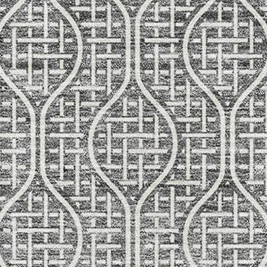 Gray And Ivory Geometric Washable Area Rug With UV Protection Photo 2