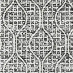 Photo of Gray And Ivory Geometric Washable Area Rug With UV Protection