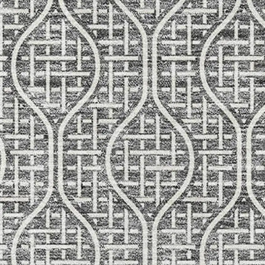 Gray And Ivory Geometric Washable Area Rug With UV Protection Photo 2